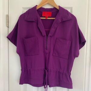 Zac Posen purple jersey top